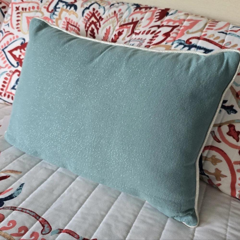 Isaac Mizrahi Holiday Pillow with Silver and Red Crab Design NWT